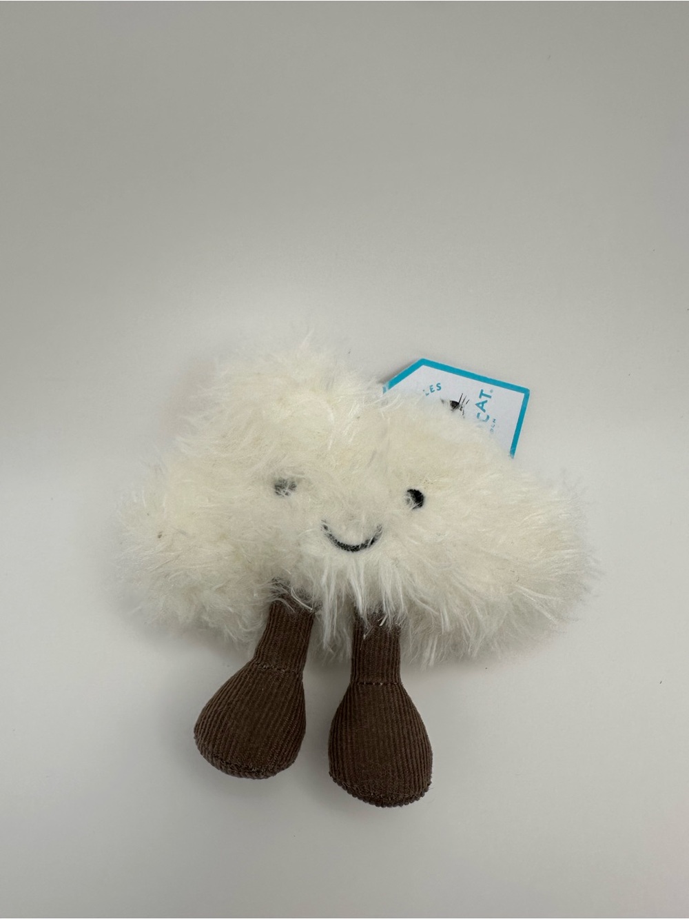 NWT Jellycat Fuzzy Cloud Plush with Brown Legs - White - Picture 6 of 8